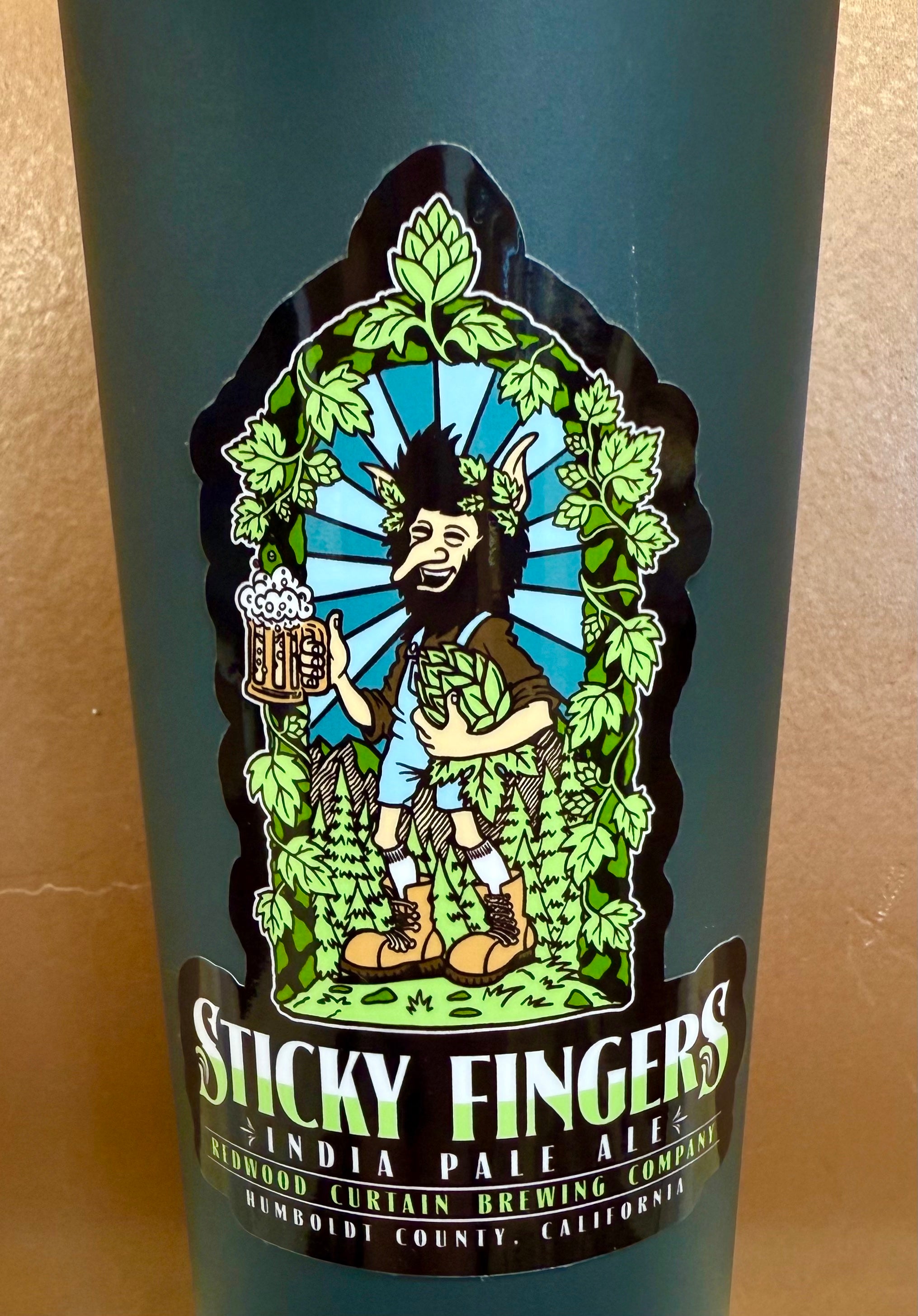 Sticky Finger India Pale Ale Gnome Sticker | Redwood Curtain Brewing